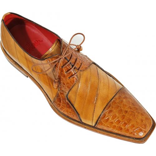 Mezlan "Kenora" 3455 Camel Genuine Crocodile / Eel Shoes